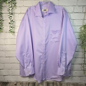 JOSEPH ABBOUND LONG SLEEVE BUTTON DOWN NON IRON LIGHT PURPLE MENS 171/2